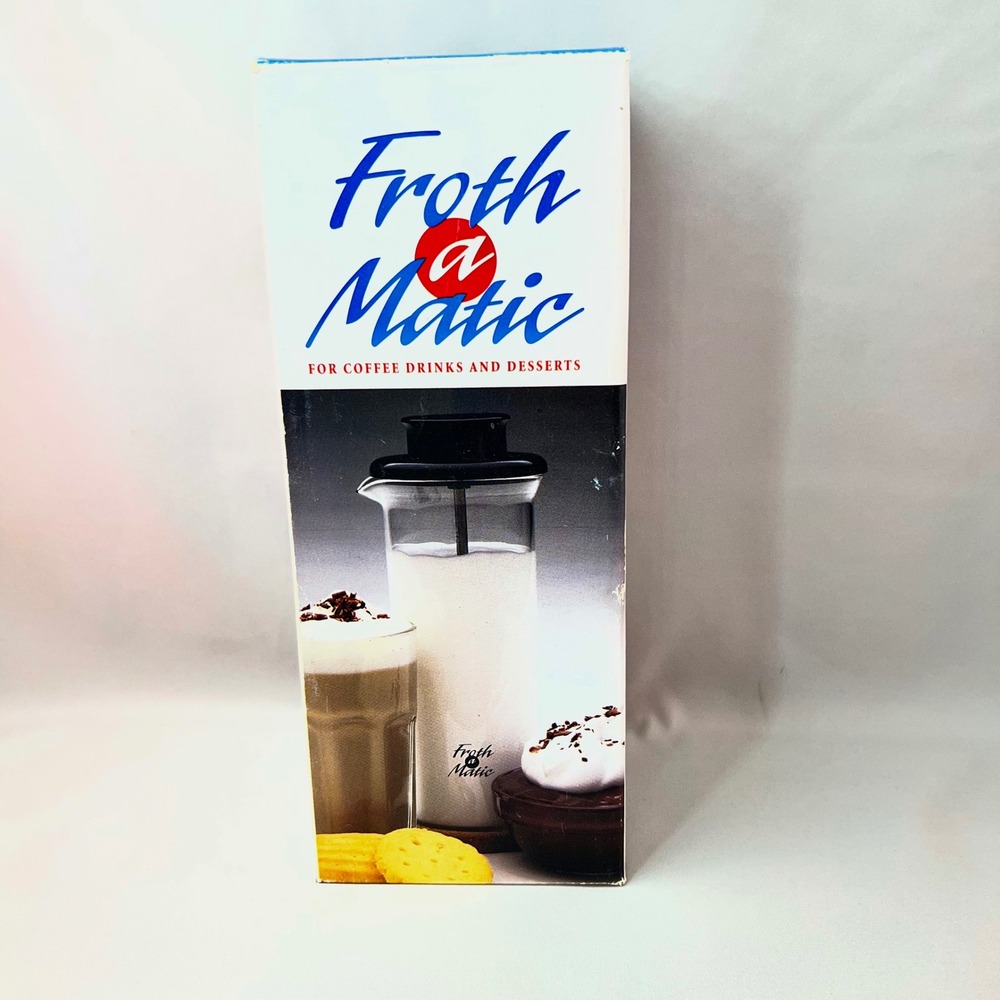 BonJour Froth-a-Matic Milk Frother Unisex OS Clear New Manual Coffee Foam Maker